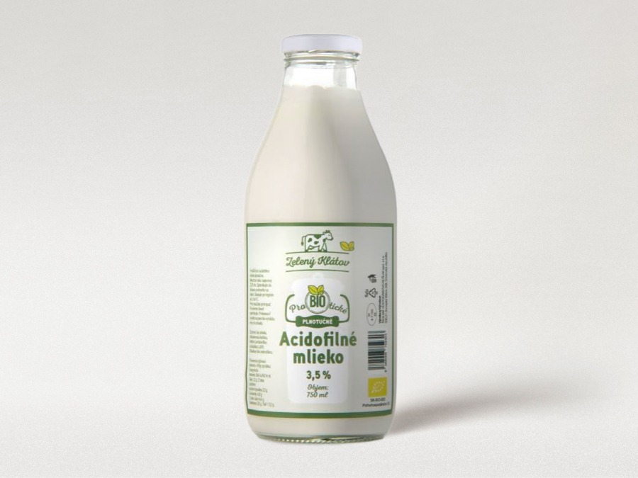 Probiotické acidofilné mlieko plnotučné, biele 0,75 l 