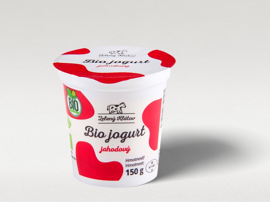 Bio jogurt jahodový 150 g - Zelený Klátov