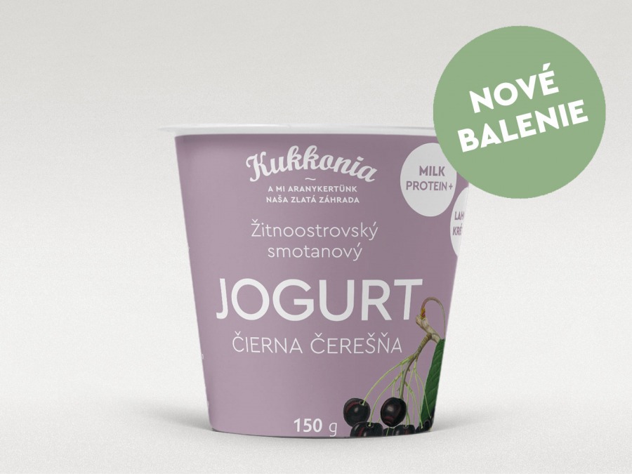 Tejfehérjével dúsított fekete cseresznye ízesítésű tejszínes joghurt 150 g