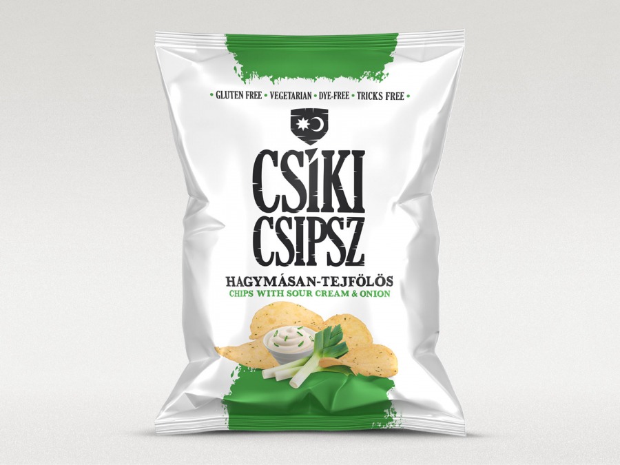 Zemiakové lupienky Csíki Csipsz s príchuťou smotana s cibuľou, 60 g (Min. trvanlivosť: 15.5.2024)