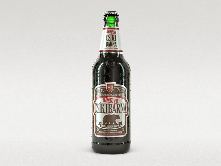 Pivo tmavé Tiltott Csíki barna sör 7% alk., 500 ml