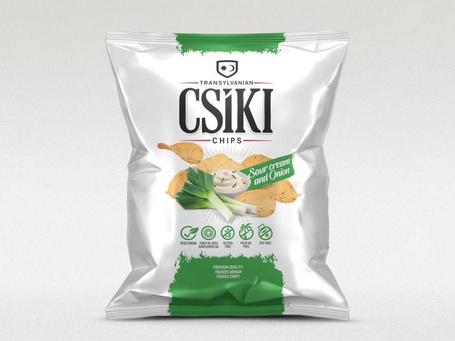 Zemiakové lupienky Csíki Csipsz s príchuťou smotana s cibuľou, 60 g