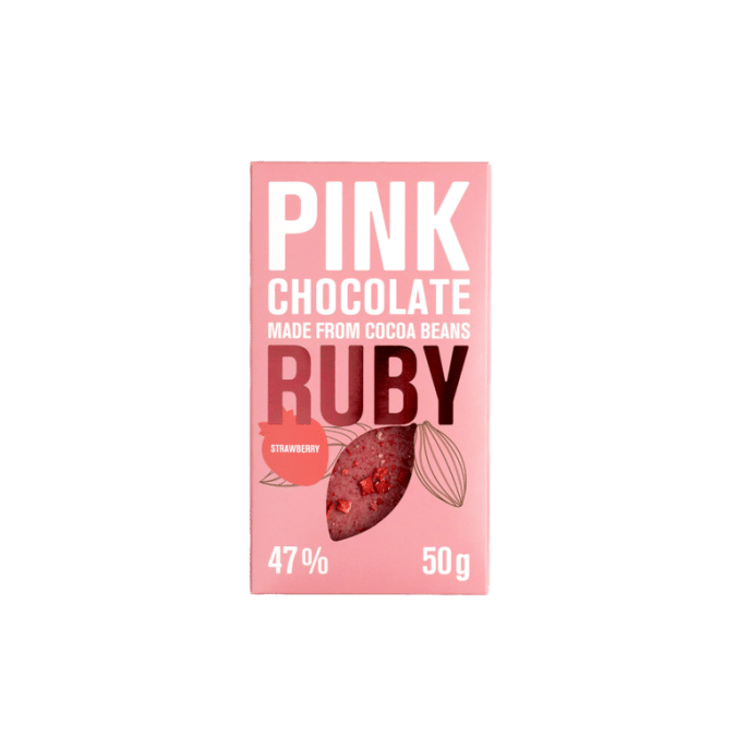 LYRA Mliečná čokoláda RUBY s jahodovým posypom 50g