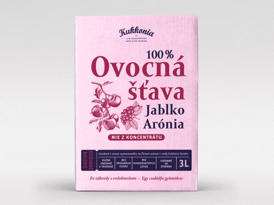 100 % ovocná šťava jablko-arónia, 3 l 
