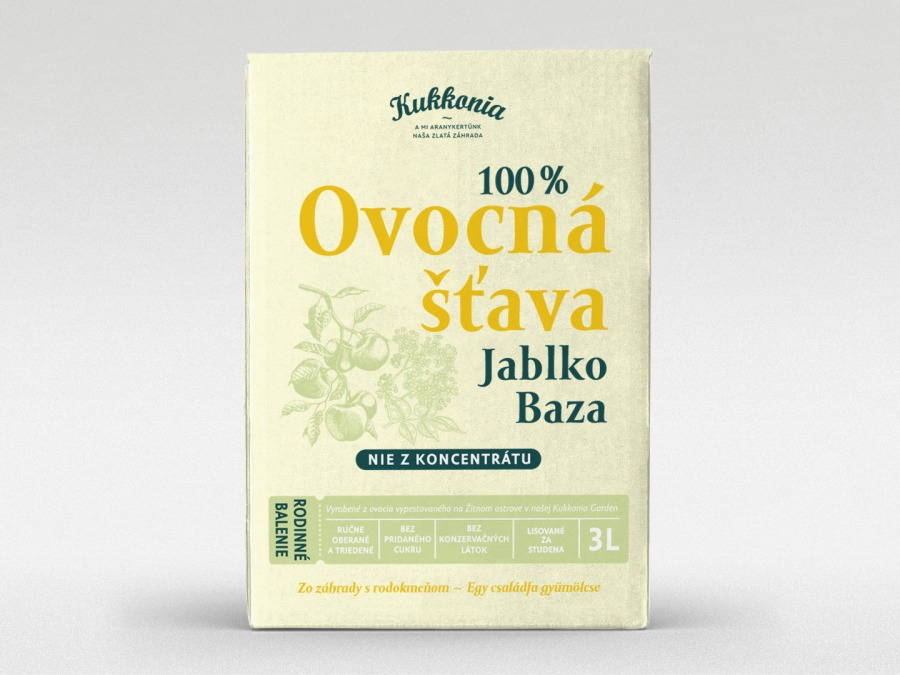 100 % ovocná šťava jablko-baza, 3 l 
