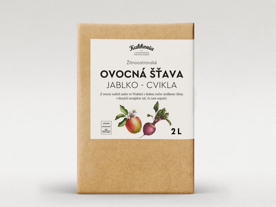 Kukkonia ovocná šťava jablko-cvikla, 2 l 