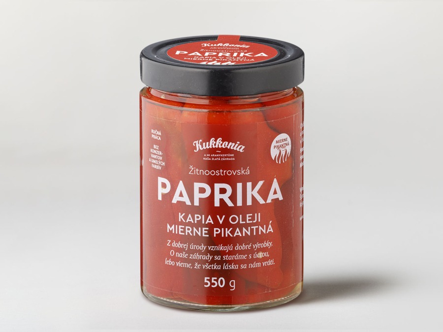 Kukkonia olajos kápia paprika, enyhén pikáns 550 g