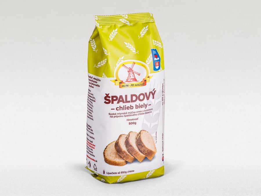 Múčna zmes na špaldový chlieb biely, 0,5 kg