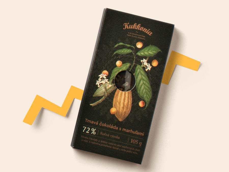 Tmavá čokoláda s marhuľami 72% Kukkonia, 105 g