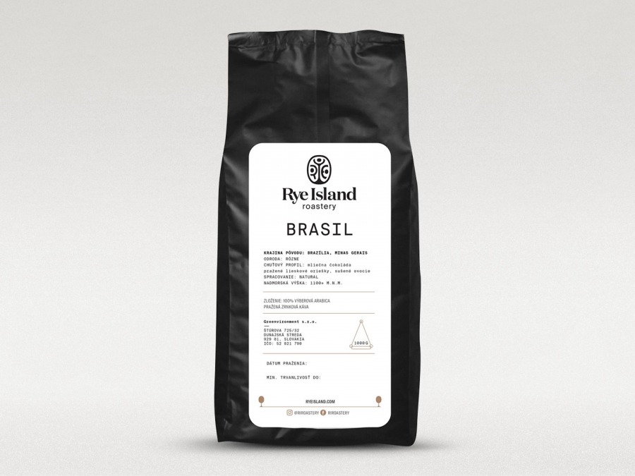  Zrnková káva Rye Island Roastery BRASIL, 1 kg