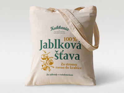 Nákupná taška bavlnená s potlačou - 100% Jablková šťava Nákupná taška bavlnená s potlačou - 100% Jablková šťava