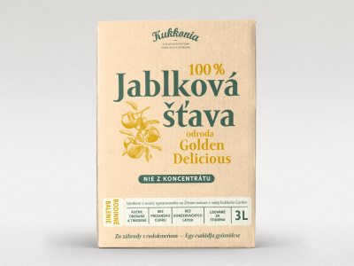 Kukkonia 100% jablková šťava z odrody GOLDEN DELICIOUS, 3 l 