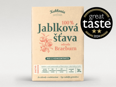 100% jablková šťava z odrody BRAEBURN, 3 l 