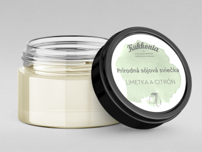 Prírodná sójová sviečka Kukkonia - LIMETKA a CITRÓN, 110g