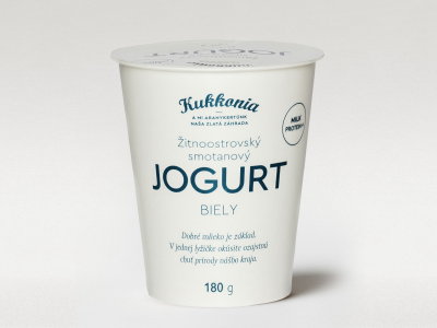 Kukkonia smotanový jogurt biely obohatený mliečnymi bielkovinami, 180 g