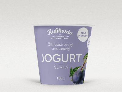 Kukkonia smotanový jogurt obohatený mliečnymi bielkovinami s príchuťou slivka, 150 g