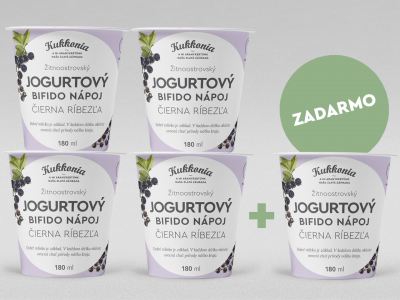 4+1 balenie Jogurtový bifido nápoj čierna ríbezľa, 180ml
