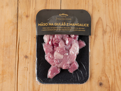 Mäso na guľáš z bravčového stehna z mangalice, cca 300 g