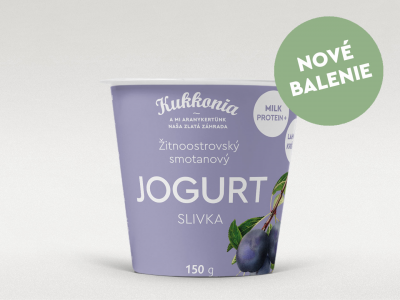 Kukkonia smotanový jogurt obohatený mliečnymi bielkovinami s príchuťou slivka, 150 g